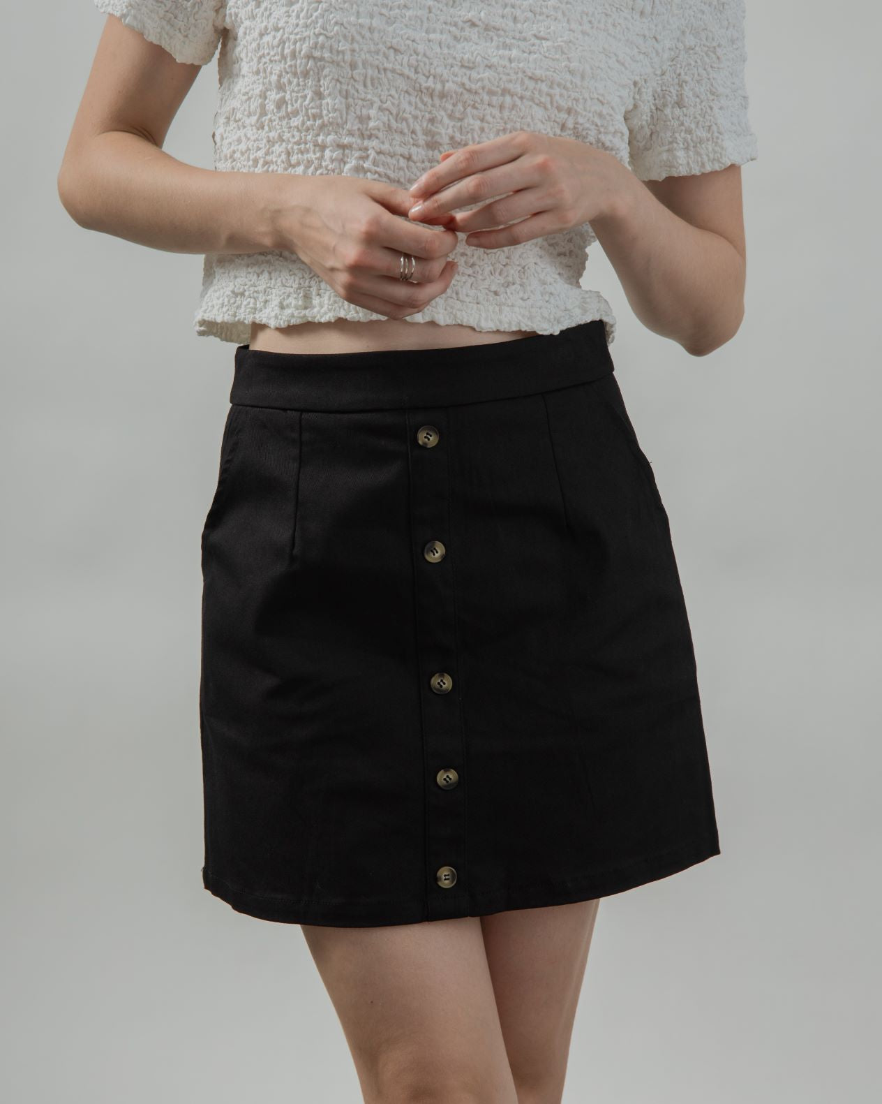 Button skirt a line best sale