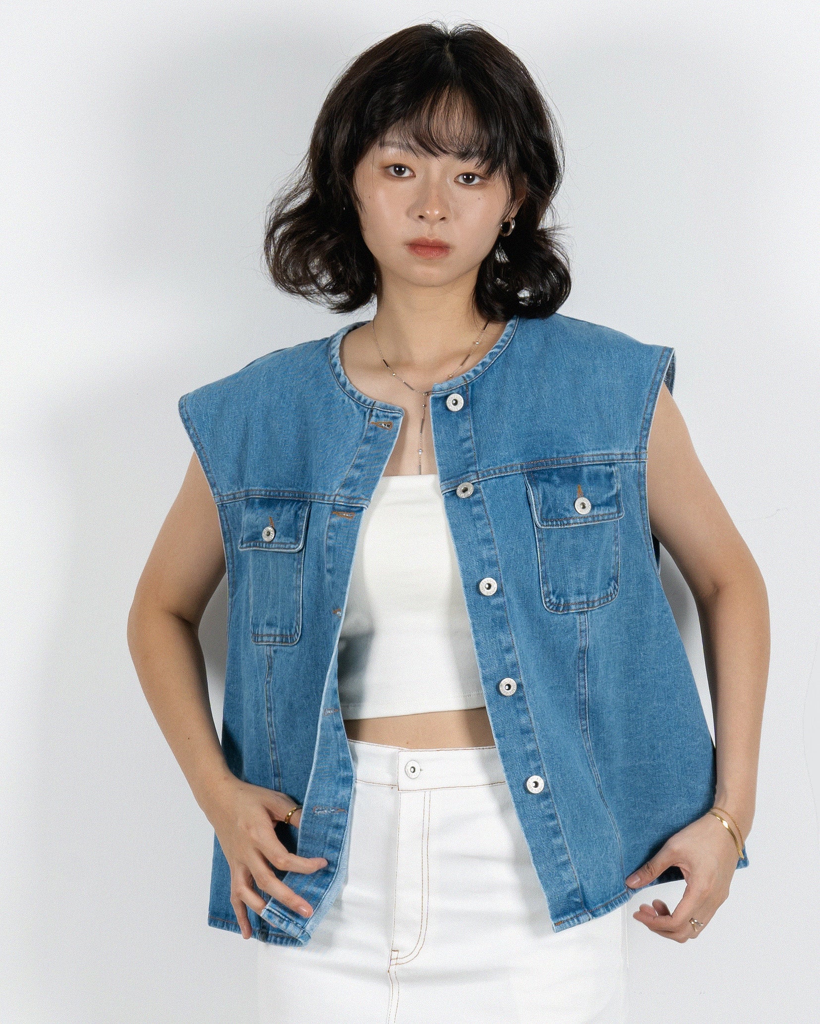 Lightweight denim vest hotsell