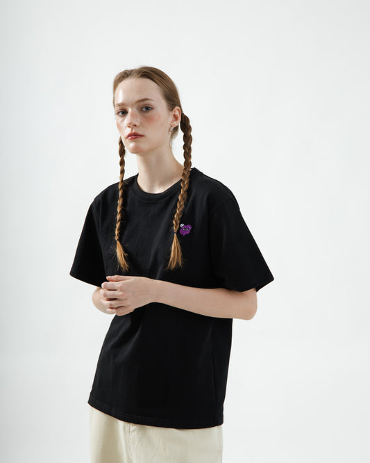 Ghost-LU Embroidery Oversize Tee (Black)