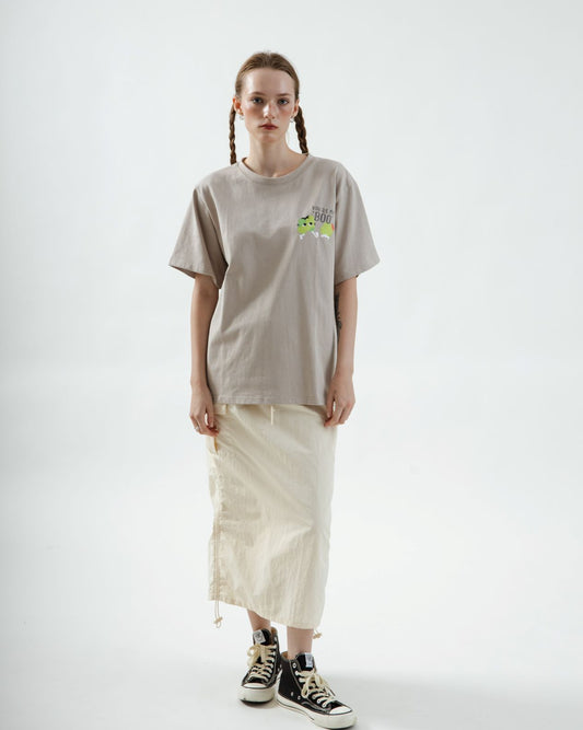 LULU You Are My "Boo" Tee (Khaki  Grey)