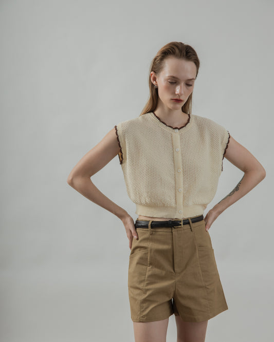 High Waist Side Pocket Shorts (Khaki)