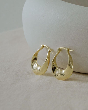 Eliana Plated Hoop Earrings (Gold)