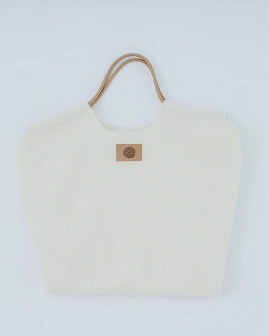 SHOPLOOOH Furry Tote Bag (Ivory)