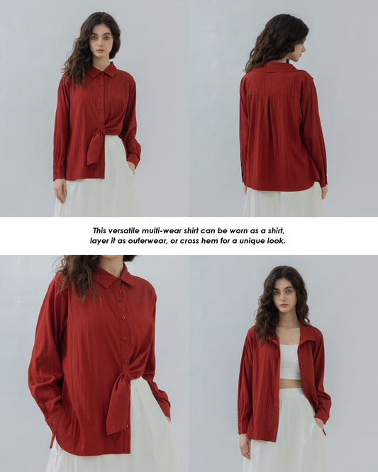 Oversized Boyfriend Shirt (Red)