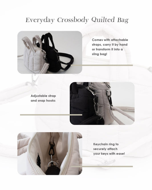 Everyday Crossbody Quilted Bag (Bone)