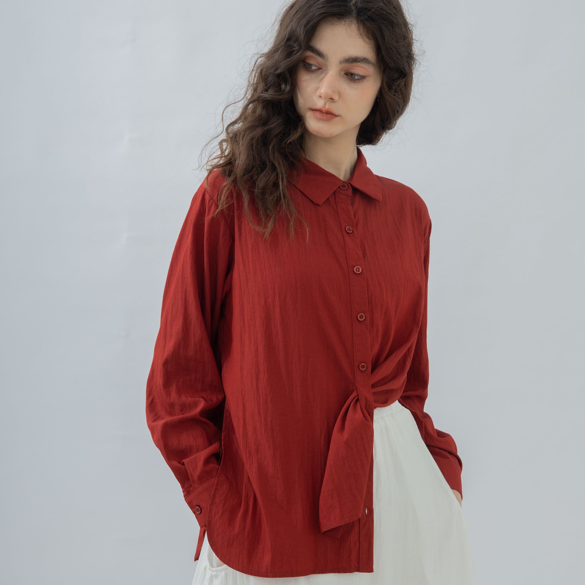 Oversized Boyfriend Shirt (Red)