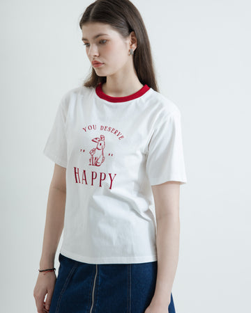 You Deserve To Be Happy Graphic Tee (White)