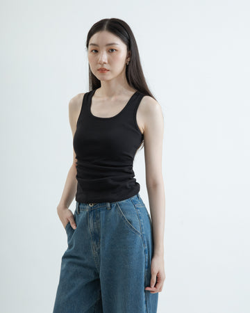 Basic Gathered Waist Tank Top