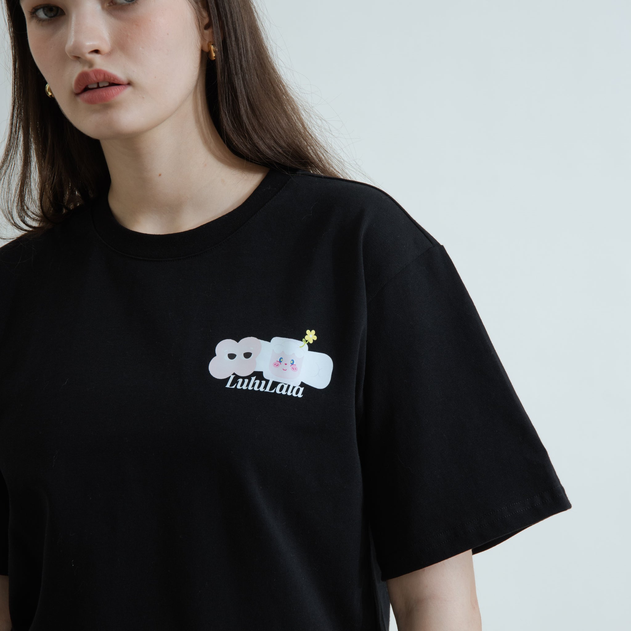 LULULALA Graphic Oversize Tee (Black)