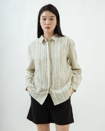 Boyfriend Textured Shirt (Striped)